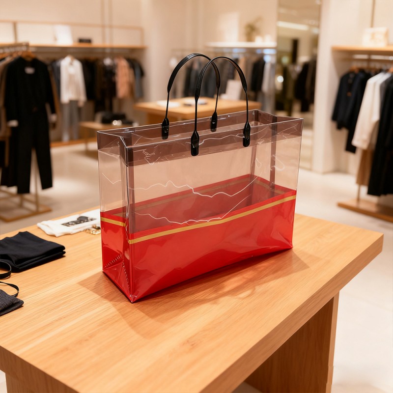 Transparent Gold Band CPP shoppingväska